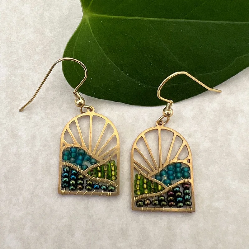 Personalized Engraved Jewelry For Meaningful Gifts Sunrise Beaded Earrings, Guatemala