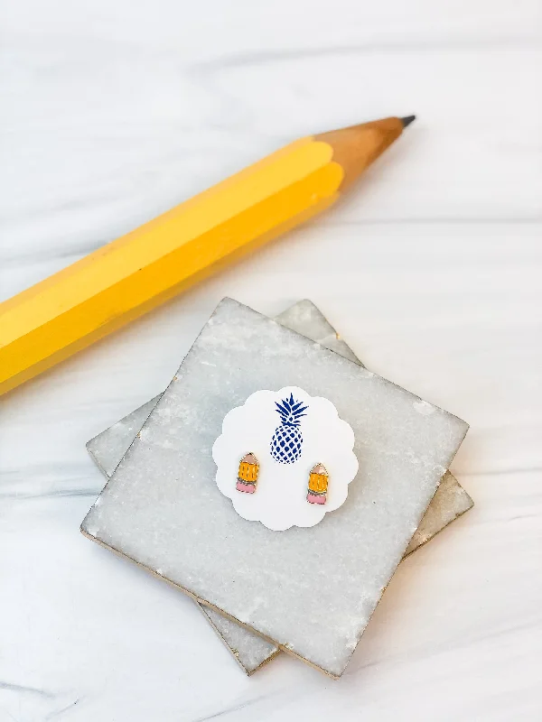Affordable Glamour – Premium Jewelry For Less Pencil Signature Enamel Studs by Prep Obsessed Affordable Glamour – Premium Jewelry For Less Pencil Signature Enamel Studs by Prep Obsessed