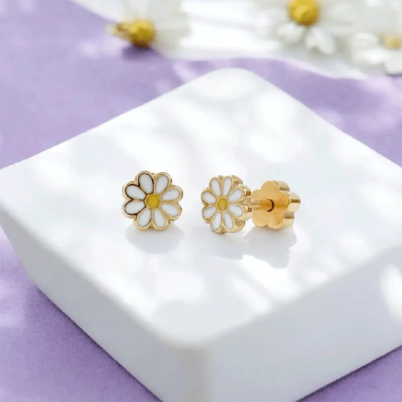 Luxury Jewelry Without The Luxury Price Tag Tiny Kid's White Daisy Earrings, Thailand Luxury Jewelry Without The Luxury Price Tag Tiny Kid's White Daisy Earrings, Thailand