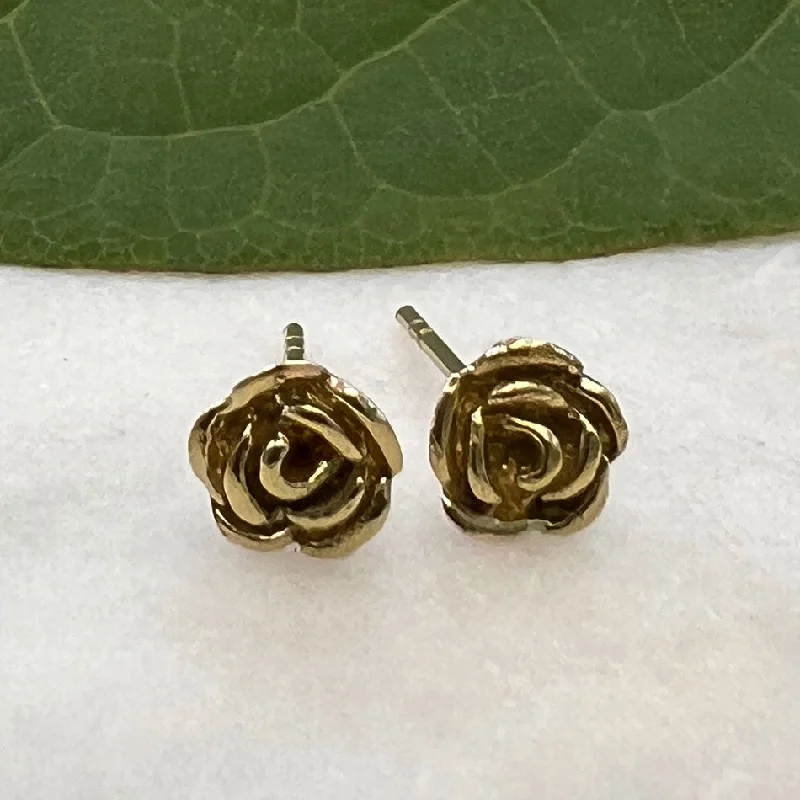 Premium Jewelry Now Available At Special Discounts Tiny Rose Studs - Brass, Indonesia