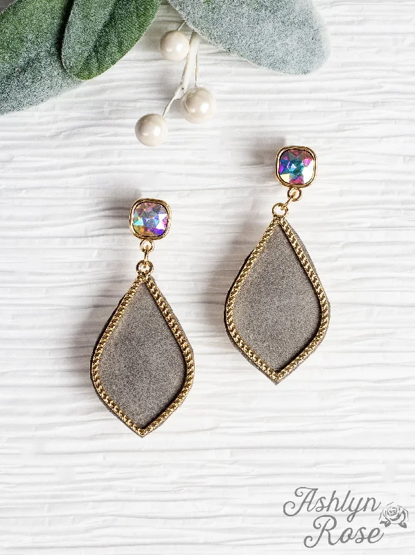 Once-A-Year Jewelry Sale – Grab Your Favorites Now Too Strong to be Dainty Teardrop Earrings with Gold Casing, Grey Once-A-Year Jewelry Sale – Grab Your Favorites Now Too Strong to be Dainty Teardrop Earrings with Gold Casing, Grey