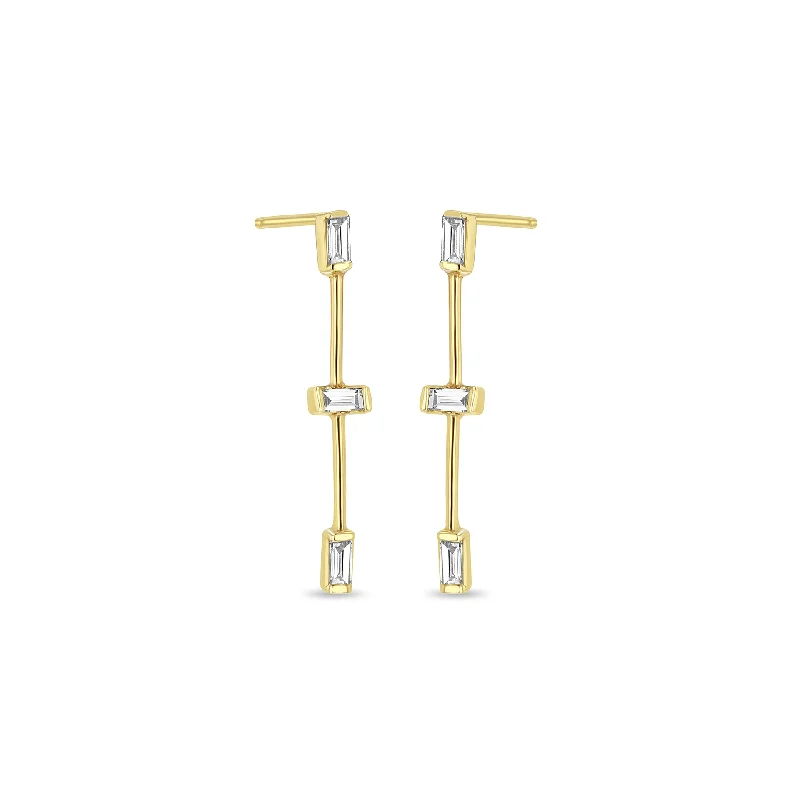 Jewelry Deals That Outshine The Rest Triple Baguette Drop Earrings
