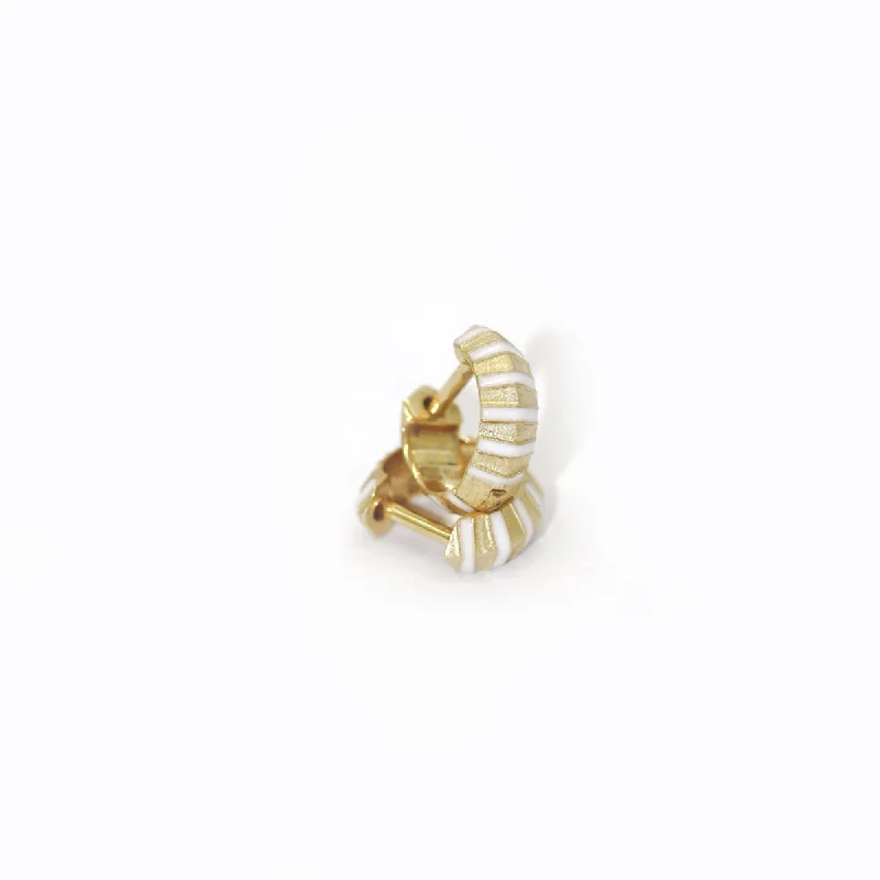 Exclusive Gemstone Jewelry At Special Prices White Enamel Micro Hoops