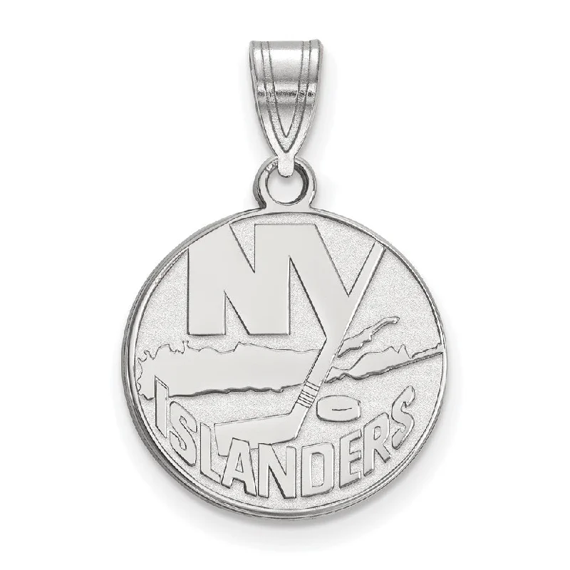 Discounted Jewelry For A Glamorous Look 10k White Gold NHL New York Islanders Medium Disc Pendant Discounted Jewelry For A Glamorous Look 10k White Gold NHL New York Islanders Medium Disc Pendant