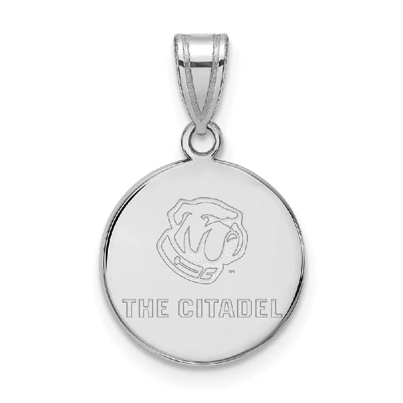Stunning Statement Jewelry, Unbeatable Discounts 10K White Gold The Citadel Medium Bulldogs Disc Pendant Stunning Statement Jewelry, Unbeatable Discounts 10K White Gold The Citadel Medium Bulldogs Disc Pendant