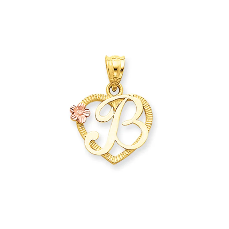 Personalized Jewelry Sale – Meaningful Gifts At Great Prices 14k Two Tone Gold Grace Collection 15mm Heart Initial B Pendant Personalized Jewelry Sale – Meaningful Gifts At Great Prices 14k Two Tone Gold Grace Collection 15mm Heart Initial B Pendant