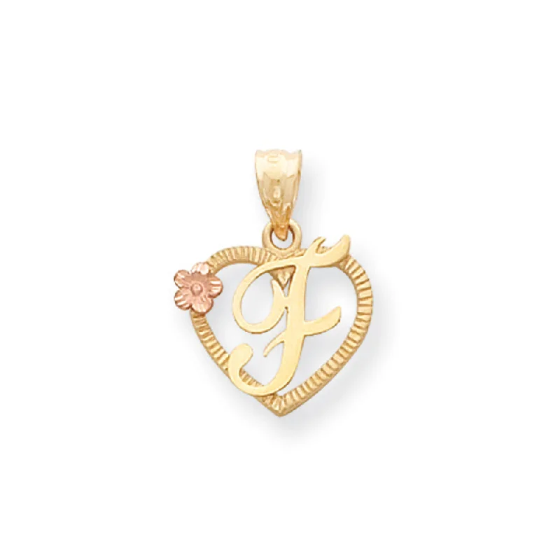 Dainty And Elegant Jewelry Now At Reduced Prices 14k Two Tone Gold Grace Collection 15mm Heart Initial F Pendant Dainty And Elegant Jewelry Now At Reduced Prices 14k Two Tone Gold Grace Collection 15mm Heart Initial F Pendant
