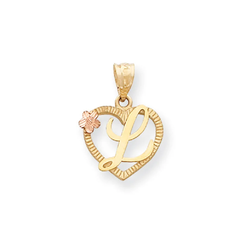 Limited-Time Offer On Elegant Jewelry Pieces 14k Two Tone Gold Grace Collection 15mm Heart Initial L Pendant Limited-Time Offer On Elegant Jewelry Pieces 14k Two Tone Gold Grace Collection 15mm Heart Initial L Pendant