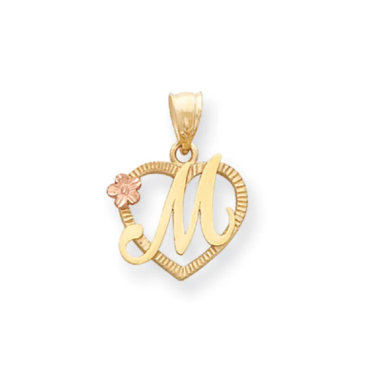 Elegant Necklaces And Bracelets At Limited-Time Offers 14k Two Tone Gold Grace Collection 15mm Heart Initial M Pendant Elegant Necklaces And Bracelets At Limited-Time Offers 14k Two Tone Gold Grace Collection 15mm Heart Initial M Pendant