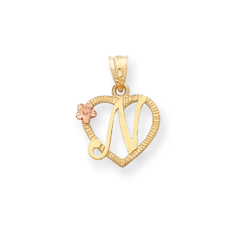 Don't Miss Out On Bestselling Jewelry At Special Prices 14k Two Tone Gold Grace Collection 15mm Heart Initial N Pendant Don't Miss Out On Bestselling Jewelry At Special Prices 14k Two Tone Gold Grace Collection 15mm Heart Initial N Pendant