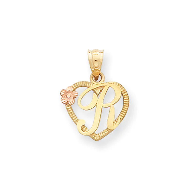Flash Jewelry Sale – Get Stunning Pieces At Low Prices 14k Two Tone Gold Grace Collection 15mm Heart Initial R Pendant Flash Jewelry Sale – Get Stunning Pieces At Low Prices 14k Two Tone Gold Grace Collection 15mm Heart Initial R Pendant