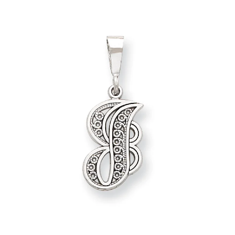 Dazzle In Elegance With Our Biggest Jewelry Sale 14k White Gold, Maci Collection, Filigree Script Initial J Pendant Dazzle In Elegance With Our Biggest Jewelry Sale 14k White Gold, Maci Collection, Filigree Script Initial J Pendant