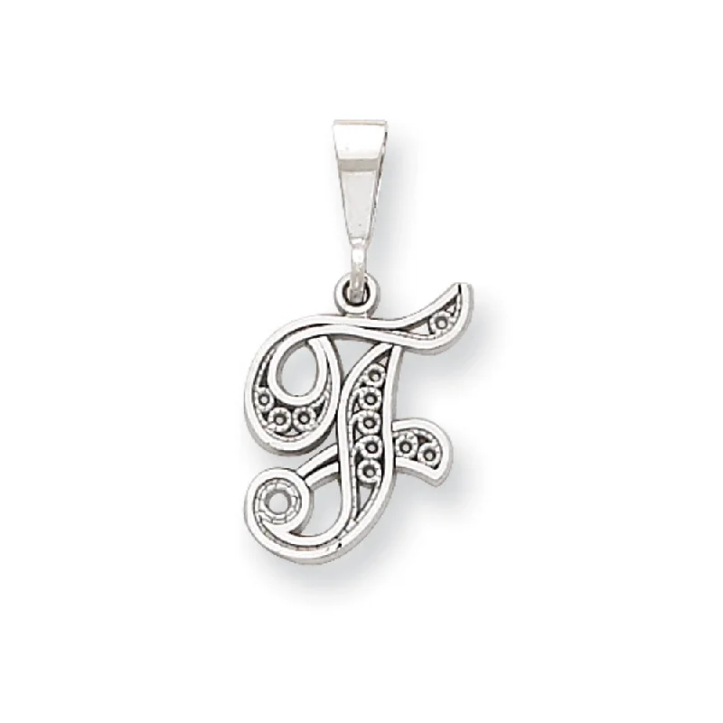 The Ultimate Jewelry Sale – Shop Premium Styles 14k White Gold, Maci Collection, LG Filigree Script Initial F Pendant The Ultimate Jewelry Sale – Shop Premium Styles 14k White Gold, Maci Collection, LG Filigree Script Initial F Pendant