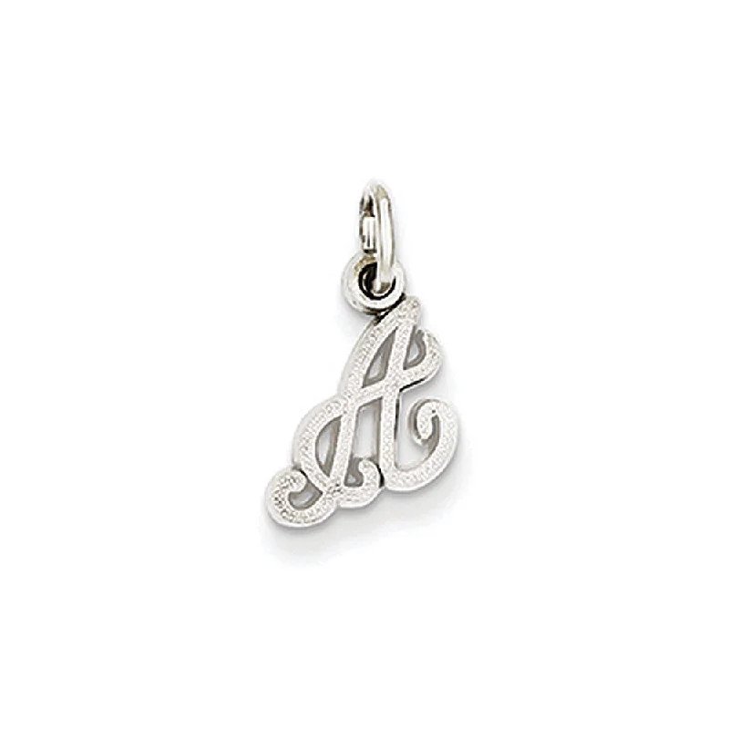 Bold And Beautiful Jewelry Now At Irresistible Prices 14k White Gold, Sadie Collection, Mini Satin Script Initial A Charm Bold And Beautiful Jewelry Now At Irresistible Prices 14k White Gold, Sadie Collection, Mini Satin Script Initial A Charm