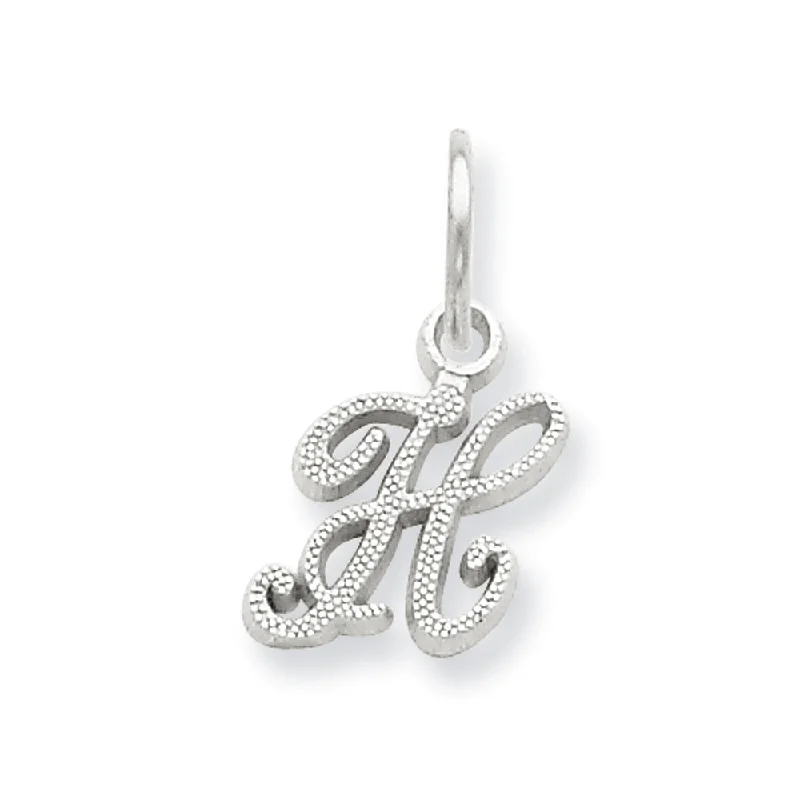 Luxury Meets Affordability – Jewelry Sale Live Now 14k White Gold, Sadie Collection, Mini Satin Script Initial H Charm Luxury Meets Affordability – Jewelry Sale Live Now 14k White Gold, Sadie Collection, Mini Satin Script Initial H Charm
