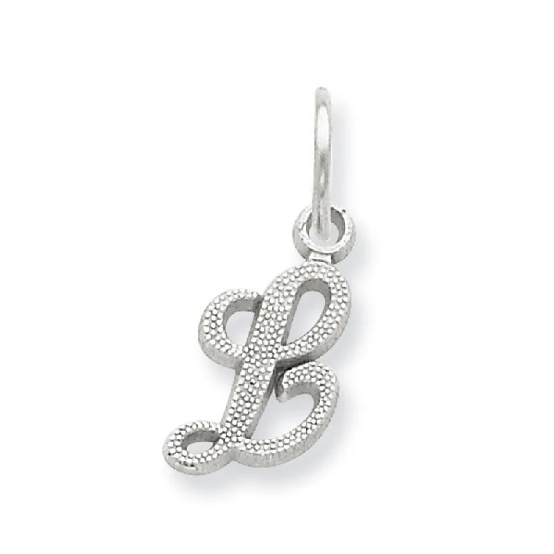 Exclusive Jewelry Sale – Shine For Less 14k White Gold, Sadie Collection, Mini Satin Script Initial L Charm Exclusive Jewelry Sale – Shine For Less 14k White Gold, Sadie Collection, Mini Satin Script Initial L Charm