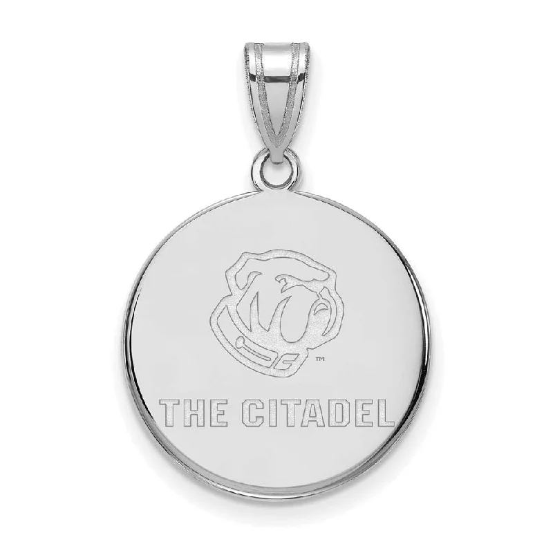 High-End Sparkle, Low-End Prices – Jewelry Sale Live 14K White Gold The Citadel Large Bulldogs Disc Pendant High-End Sparkle, Low-End Prices – Jewelry Sale Live 14K White Gold The Citadel Large Bulldogs Disc Pendant