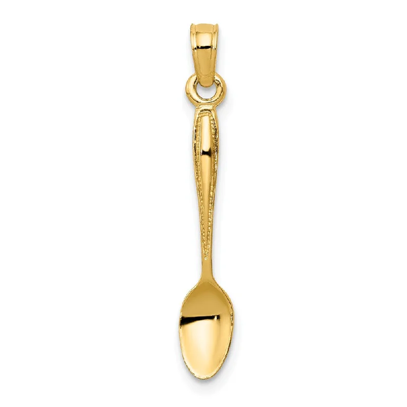 Premium Diamond Jewelry For Unforgettable Moments 14k Yellow Gold 3D Table Spoon Pendant Premium Diamond Jewelry For Unforgettable Moments 14k Yellow Gold 3D Table Spoon Pendant