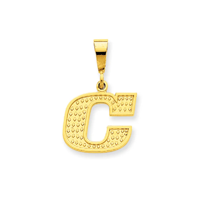 Affordable Luxury Jewelry For Every Occasion 14k Yellow Gold, Ashley Collection, Textured Initial C Pendant Affordable Luxury Jewelry For Every Occasion 14k Yellow Gold, Ashley Collection, Textured Initial C Pendant