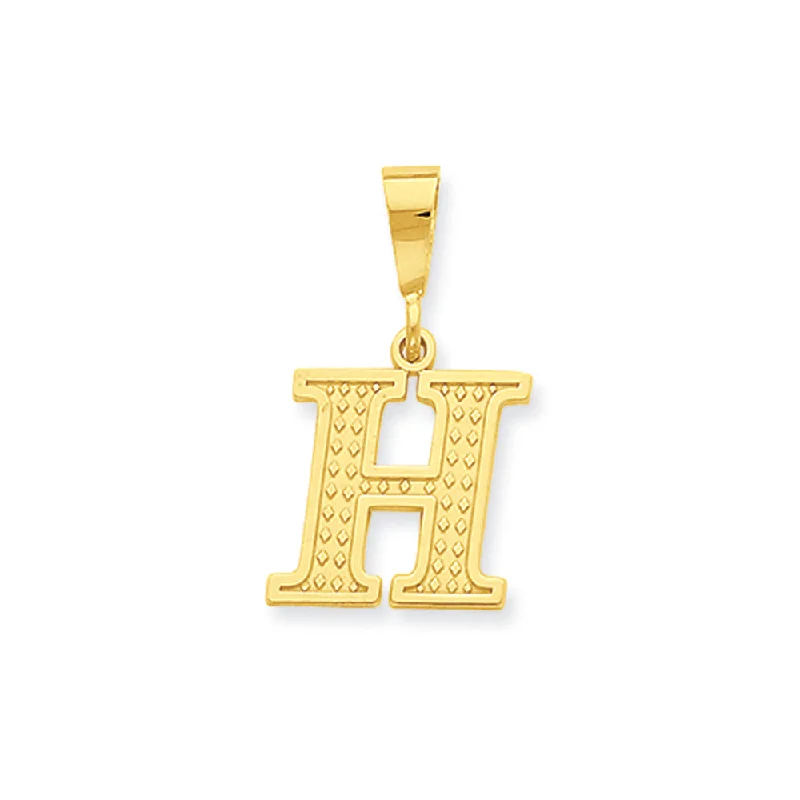 Adjustable Charm Bracelets For A Perfect Fit 14k Yellow Gold, Ashley Collection, Textured Initial H Pendant Adjustable Charm Bracelets For A Perfect Fit 14k Yellow Gold, Ashley Collection, Textured Initial H Pendant
