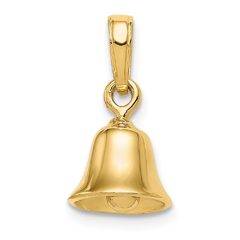 Waterproof Stainless Steel Jewelry For Lasting Beauty 14k Yellow Gold Bell Pendant, 10mm