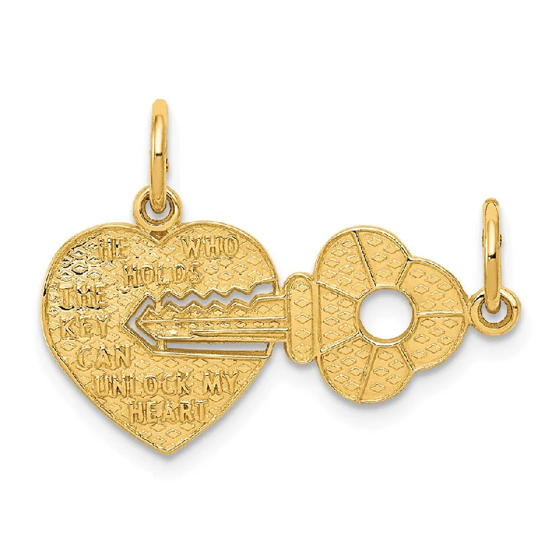 Sparkle For Less – Shop Our Limited-Time Jewelry Deals 14k Yellow Gold Heart and Key Set of 2 Charm or Pendants, 23mm