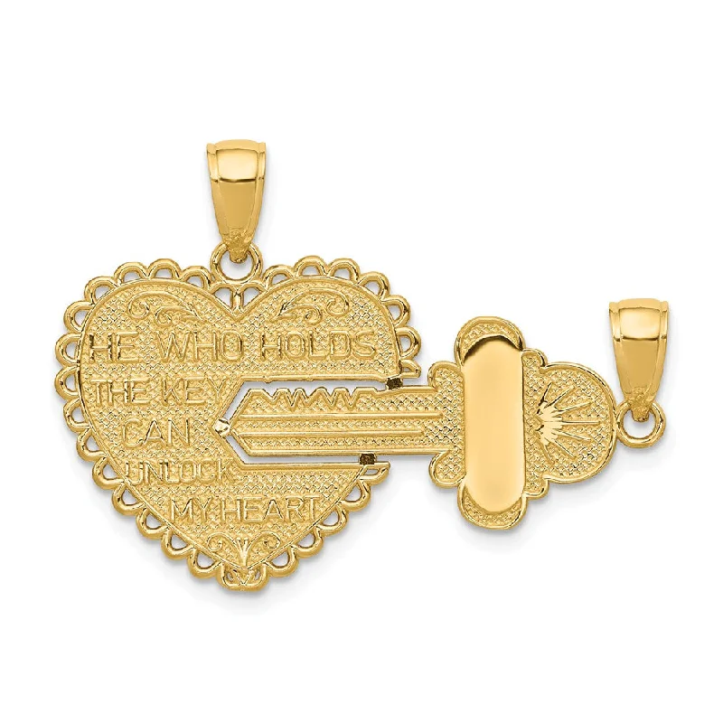 Seasonal Jewelry Clearance – Best Styles At The Lowest Prices 14k Yellow Gold Heart and Key Set of 2 Pendants, 39mm Seasonal Jewelry Clearance – Best Styles At The Lowest Prices 14k Yellow Gold Heart and Key Set of 2 Pendants, 39mm