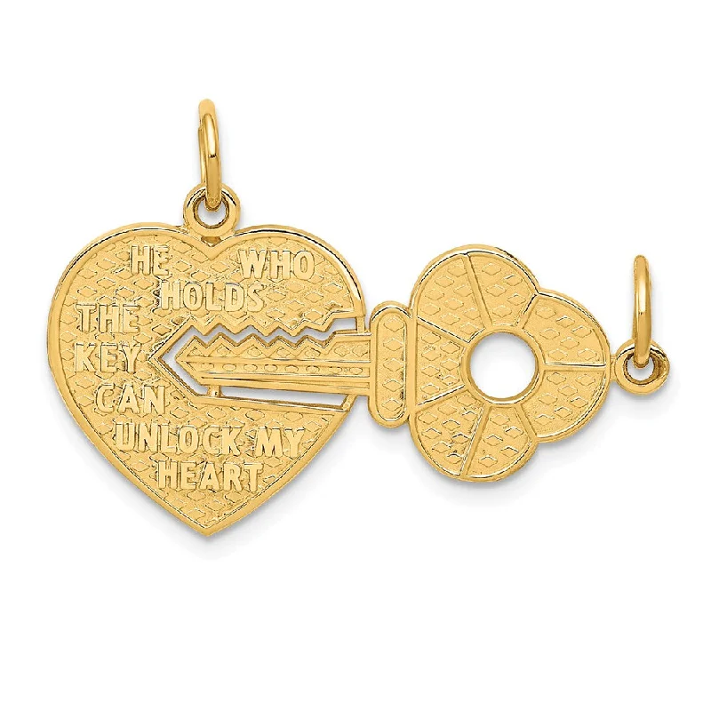 Shop Modern Jewelry Collections With Exclusive Discounts 14k Yellow Gold Heart with a Key Set of 2 Charm or Pendants, 30mm Shop Modern Jewelry Collections With Exclusive Discounts 14k Yellow Gold Heart with a Key Set of 2 Charm or Pendants, 30mm