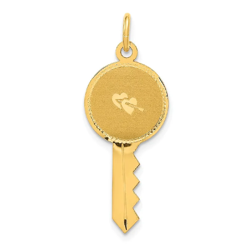 Affordable Glamour – Premium Jewelry For Less 14k Yellow Gold Hearts on Key Charm or Pendant, 11mm Affordable Glamour – Premium Jewelry For Less 14k Yellow Gold Hearts on Key Charm or Pendant, 11mm