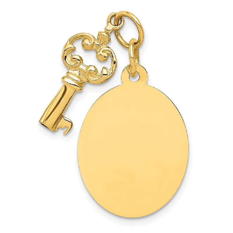 Bohemian-Inspired Jewelry For Free-Spirited Fashion 14k Yellow Gold Key and Tag Charm Bohemian-Inspired Jewelry For Free-Spirited Fashion 14k Yellow Gold Key and Tag Charm