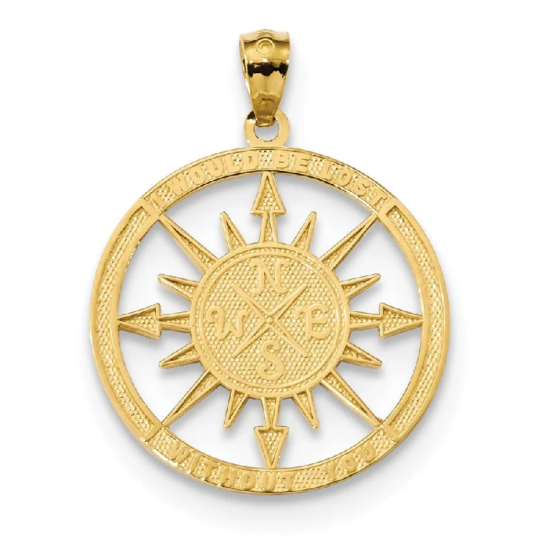 Sparkle On A Budget – Fine Jewelry For Less 14k Yellow Gold Lost Without You Compass Pendant, 21mm (13/16 Inch) Sparkle On A Budget – Fine Jewelry For Less 14k Yellow Gold Lost Without You Compass Pendant, 21mm (13/16 Inch)
