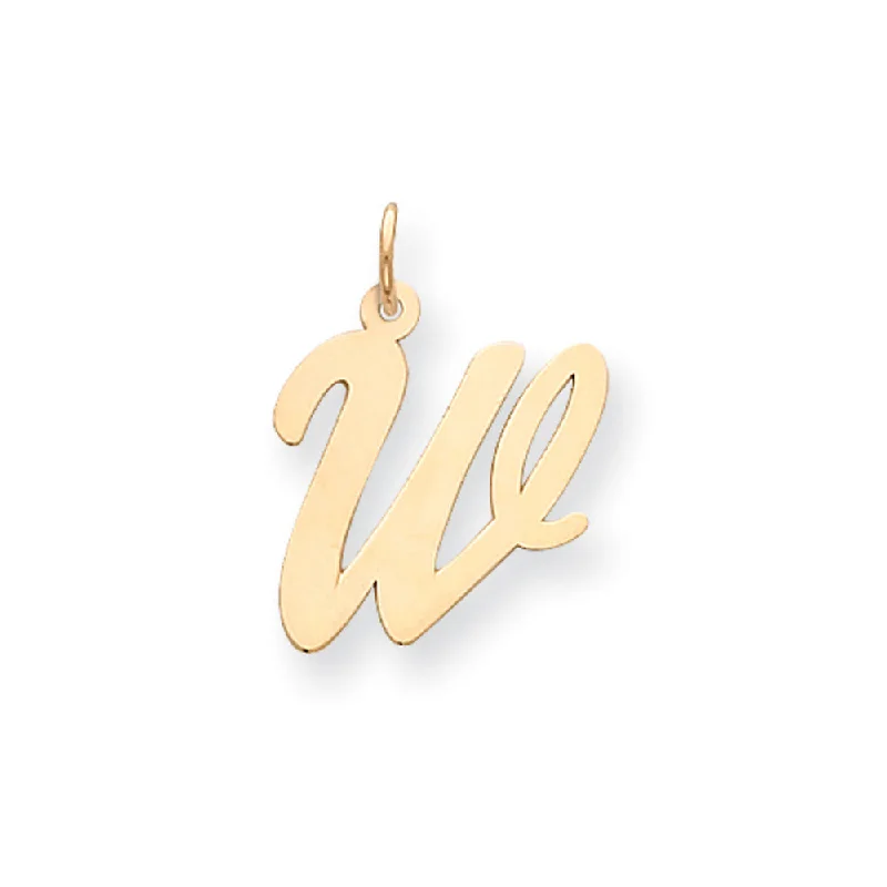Versatile Layering Jewelry For Effortless Chic 14k Yellow Gold Madison Collection LG Classic Script Initial W Pendant Versatile Layering Jewelry For Effortless Chic 14k Yellow Gold Madison Collection LG Classic Script Initial W Pendant