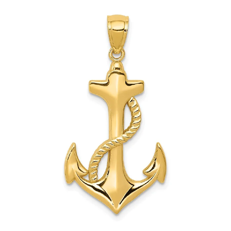 Special Sale On Handcrafted Jewelry – Shop Today 14k Yellow Gold Polished Anchor with Rope Pendant, 17 x 32mm Special Sale On Handcrafted Jewelry – Shop Today 14k Yellow Gold Polished Anchor with Rope Pendant, 17 x 32mm