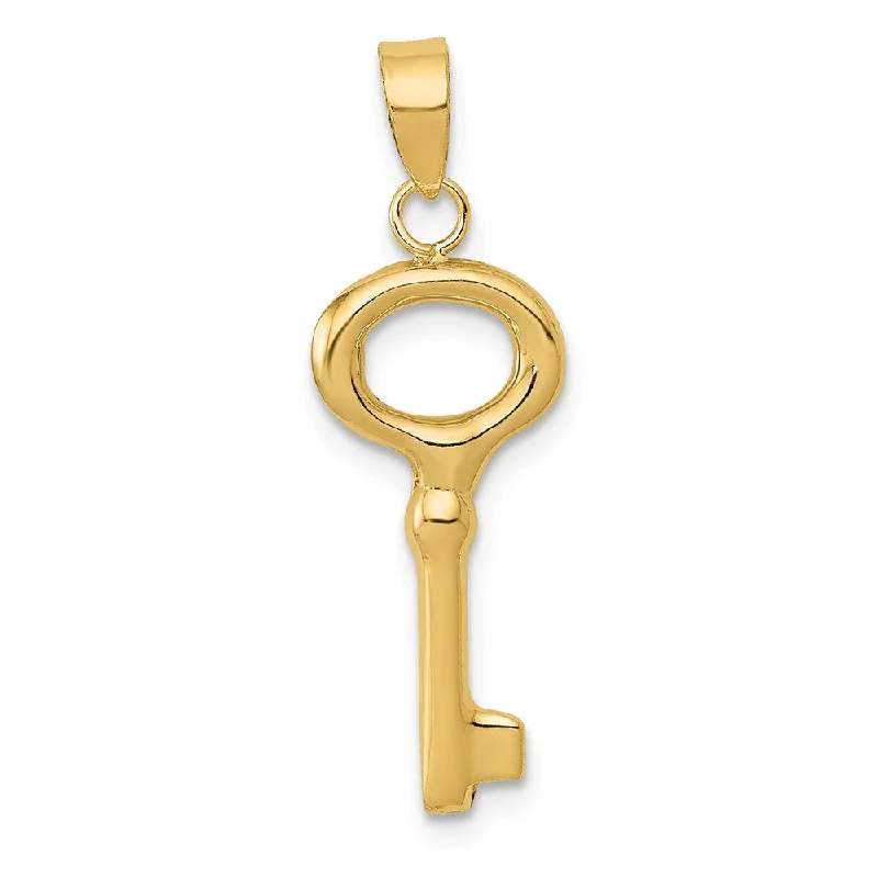 Shop Dazzling Jewelry At The Best Prices 14k Yellow Gold Round Top Key Pendant, 10mm Shop Dazzling Jewelry At The Best Prices 14k Yellow Gold Round Top Key Pendant, 10mm