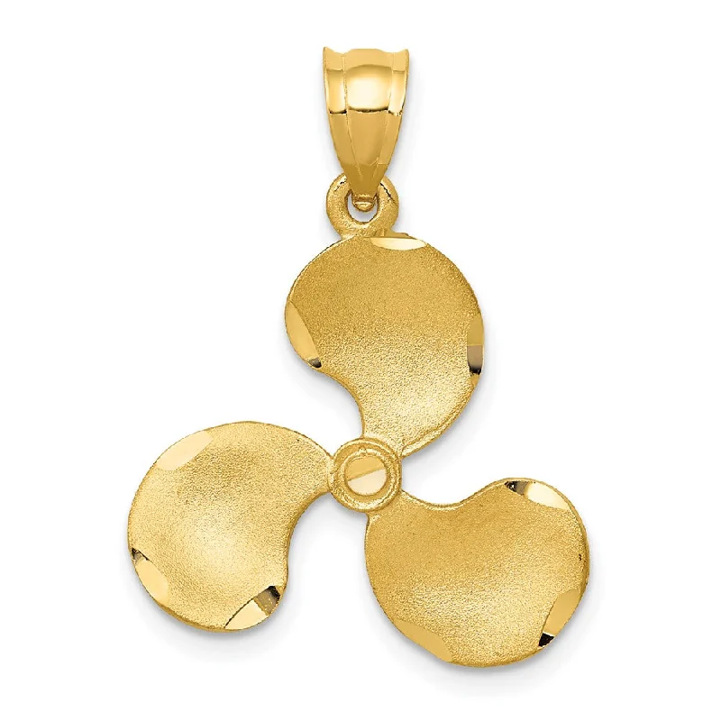 Unlock Unbeatable Jewelry Deals Before They’Re Gone 14k Yellow Gold Satin Diamond Cut Propeller Pendant Unlock Unbeatable Jewelry Deals Before They’Re Gone 14k Yellow Gold Satin Diamond Cut Propeller Pendant