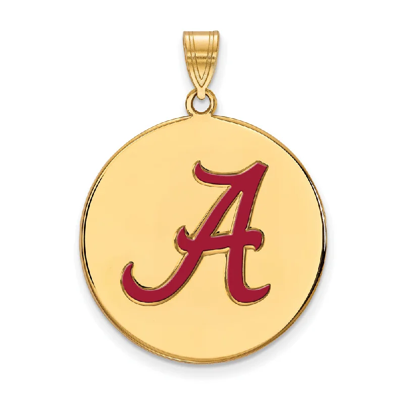 Elevate Your Outfit With Discounted Statement Jewelry 14k Gold Plated Silver U. of Alabama XL Enamel Disc Pendant Elevate Your Outfit With Discounted Statement Jewelry 14k Gold Plated Silver U. of Alabama XL Enamel Disc Pendant