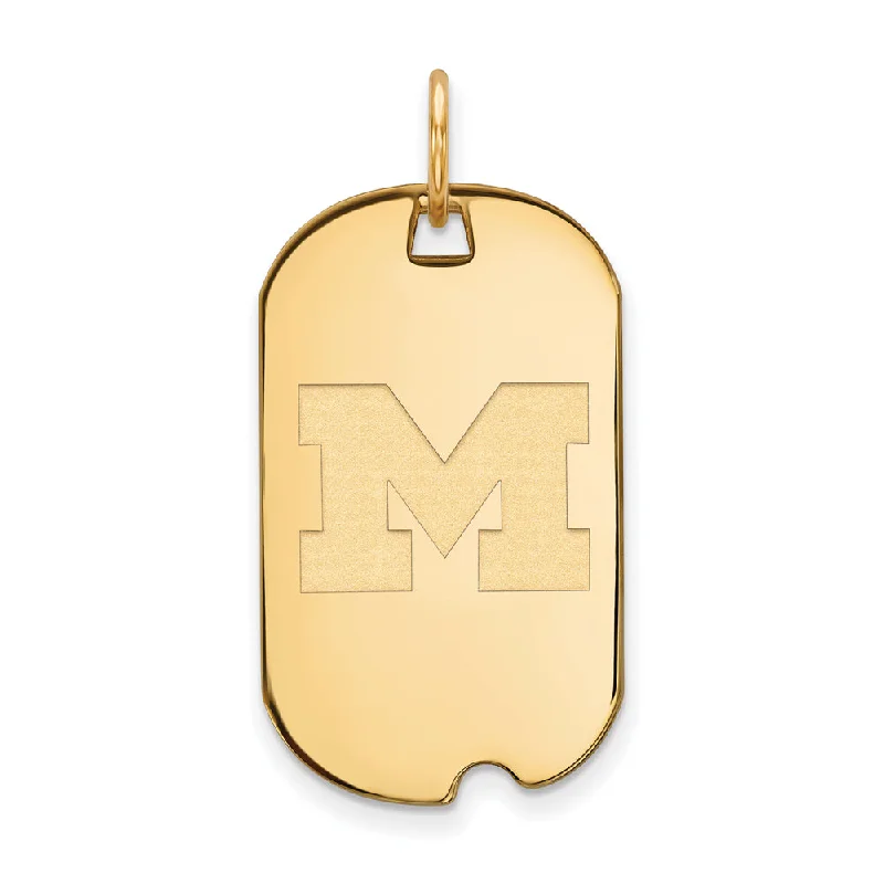 The Biggest Jewelry Sale Of The Year Is Here 14k Gold Plated Silver U. of Michigan Initial M Dog Tag Pendant The Biggest Jewelry Sale Of The Year Is Here 14k Gold Plated Silver U. of Michigan Initial M Dog Tag Pendant