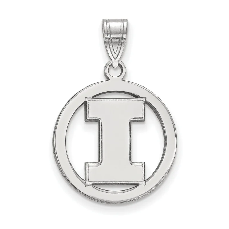 Personalized Engraved Jewelry For Meaningful Gifts Sterling Silver U. of Illinois Small Initial I Circle Pendant Personalized Engraved Jewelry For Meaningful Gifts Sterling Silver U. of Illinois Small Initial I Circle Pendant