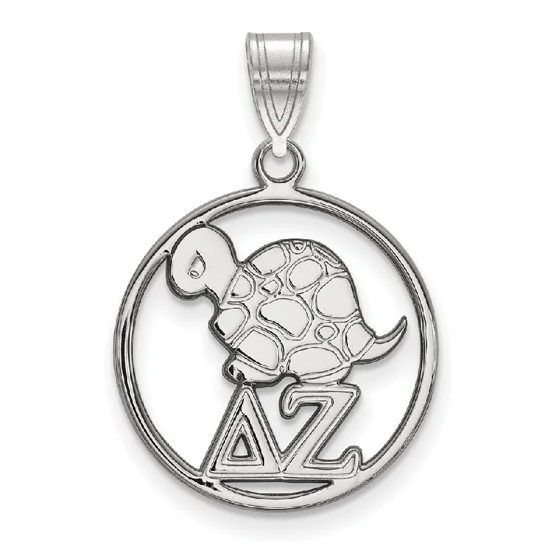 Delicate Crystal Jewelry For Sophisticated Charm Sterling Silver Delta Zeta Medium Circle Pendant Delicate Crystal Jewelry For Sophisticated Charm Sterling Silver Delta Zeta Medium Circle Pendant