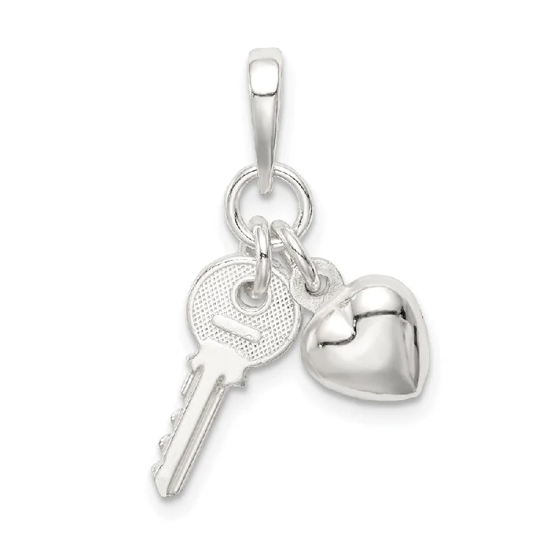 Exclusive Jewelry Sale Event – Shop Now Sterling Silver Heart and Key Charm