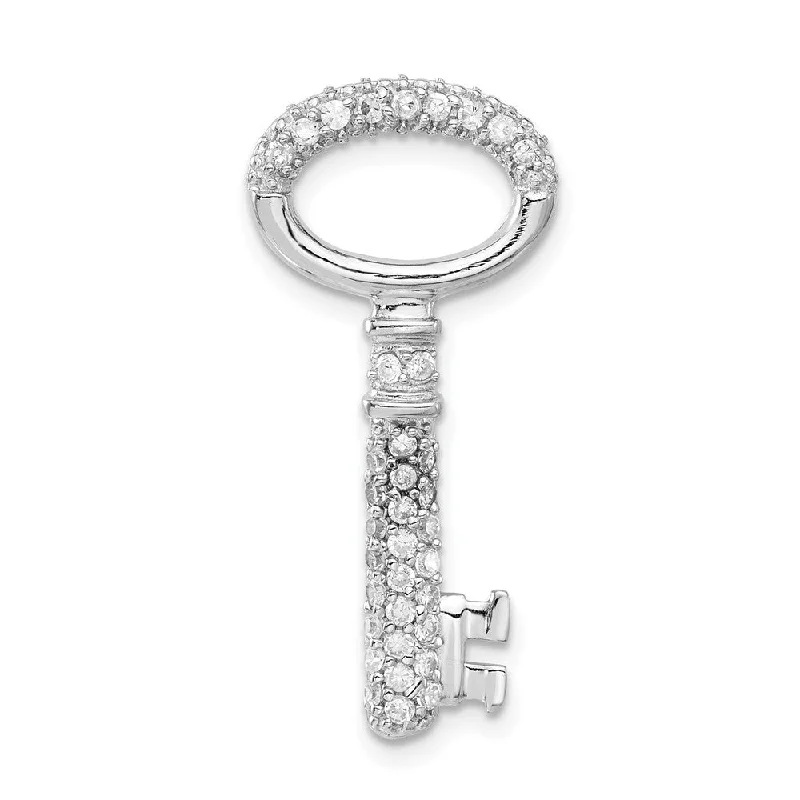 Grab Exquisite Jewelry At The Lowest Prices Sterling Silver Key To My Heart Pendant with Cubic Zirconia Grab Exquisite Jewelry At The Lowest Prices Sterling Silver Key To My Heart Pendant with Cubic Zirconia