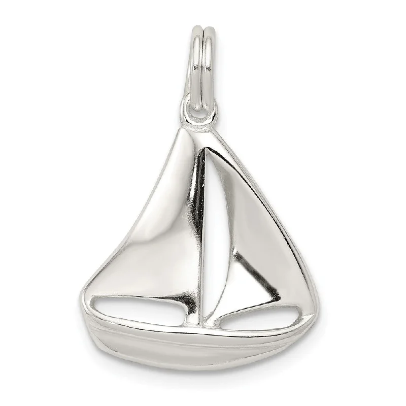 Huge Savings On Premium Jewelry Styles Sterling Silver Polished Sailboat Pendant