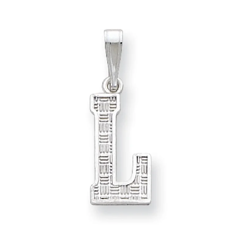 Breathtaking Jewelry At Limited-Time Savings Sterling Silver, Sami Collection, Textured Block Initial L Pendant Breathtaking Jewelry At Limited-Time Savings Sterling Silver, Sami Collection, Textured Block Initial L Pendant