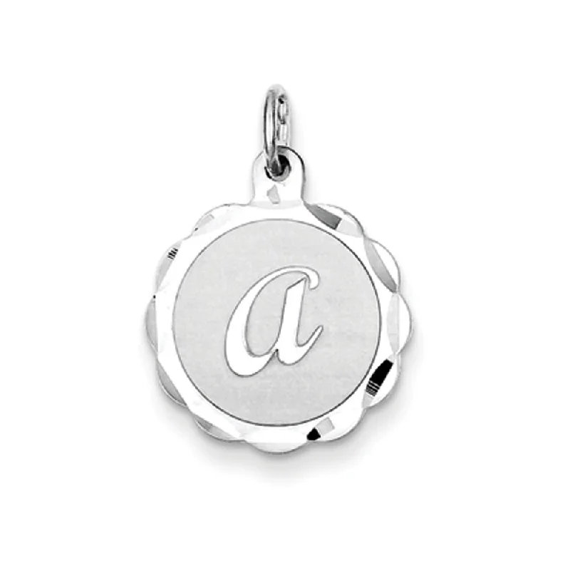 Shop Fine Jewelry With Exclusive Savings Sterling Silver, Sarah Collection 15mm Brocaded Disc Initial A Pendant Shop Fine Jewelry With Exclusive Savings Sterling Silver, Sarah Collection 15mm Brocaded Disc Initial A Pendant