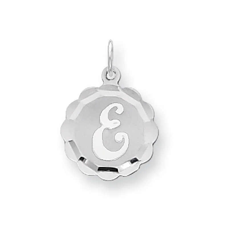 Buy More, Save More On Stunning Jewelry Pieces Sterling Silver, Sarah Collection 15mm Brocaded Disc Initial E Pendant Buy More, Save More On Stunning Jewelry Pieces Sterling Silver, Sarah Collection 15mm Brocaded Disc Initial E Pendant