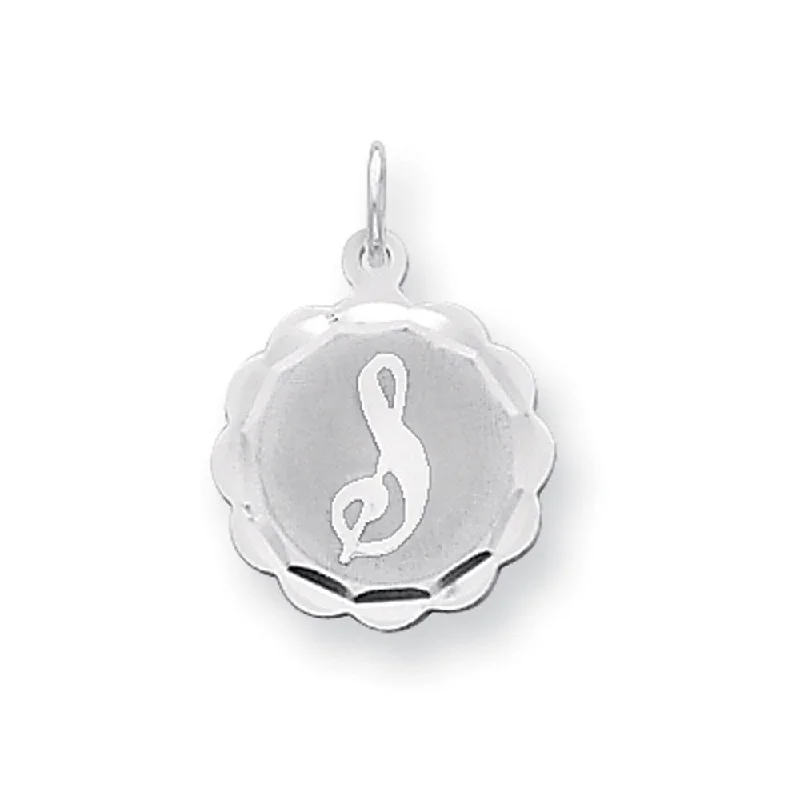 Limited-Stock Jewelry Clearance – Grab Your Favorites Now Sterling Silver, Sarah Collection 15mm Brocaded Disc Initial S Pendant Limited-Stock Jewelry Clearance – Grab Your Favorites Now Sterling Silver, Sarah Collection 15mm Brocaded Disc Initial S Pendant