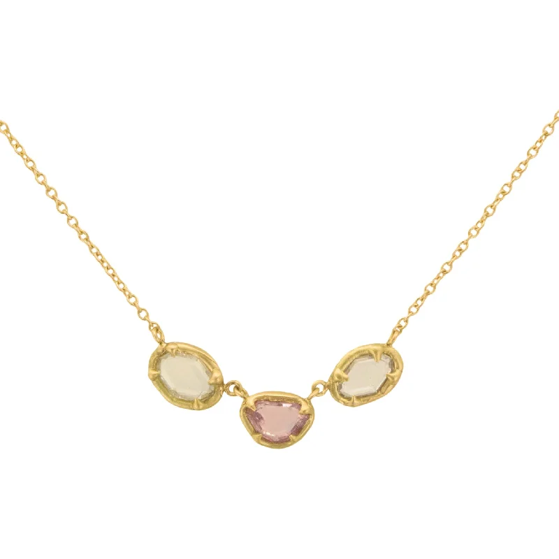 Grab Stylish Jewelry Before The Sale Ends 3 Stone Sapphire Baroque Necklace- One of a Kind