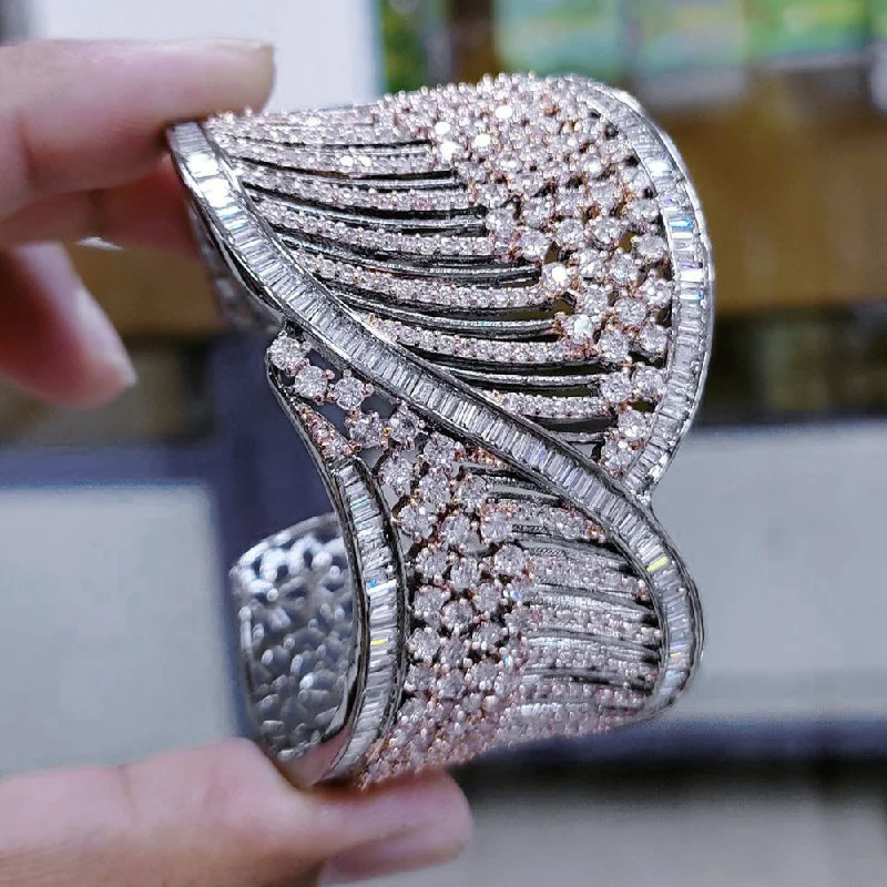 Get Your Favorite Jewelry At The Best Price Aamrapali Silver Plated AD Openable Bangle