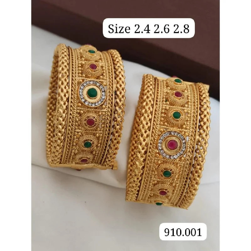 Get Ready To Sparkle – Special Jewelry Discounts Akruti Collection Gold Plated Pota Stone Openable Bangle