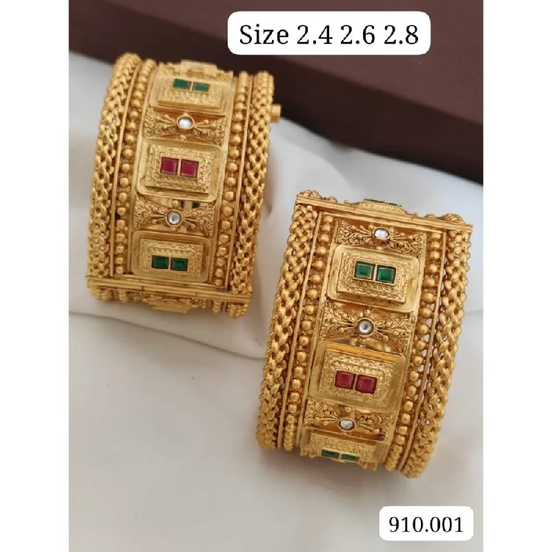 Timeless Beauty, Unbeatable Deals – Jewelry Sale On Akruti Collection Gold Plated Pota Stone Openable Bangle